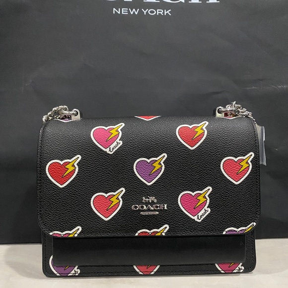Coach Klare Crossbody Bag With Heart Bolt Print - Picture 13 of 13